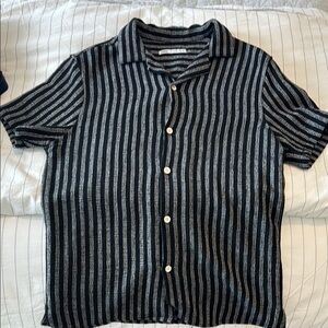 Zara Black and White Casual Button Down Shirt